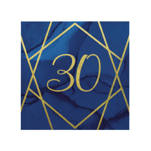 Picture of NAVY & GOLD GEODE 30 LUNCH NAPKIN - 33CM 16 PACK